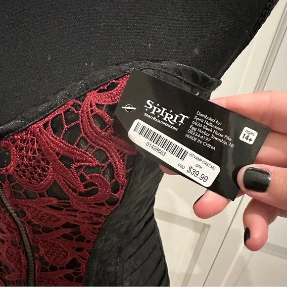 NWT Black and Red Lace Corset Top - Picture 10 of 10